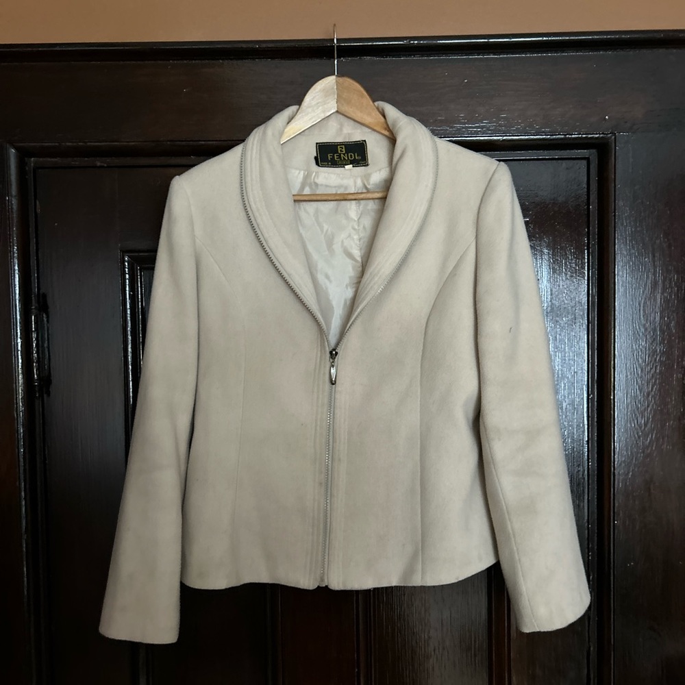 Fendi vintage cream cashmere coat